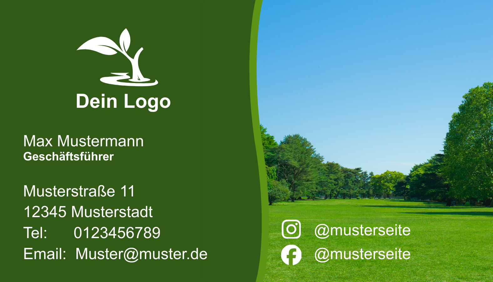 #1 VORLAGE Digitale Visitenkarte – Gartenarbeit (NUR DIGITALE DATEI - KEIN DRUCK)
