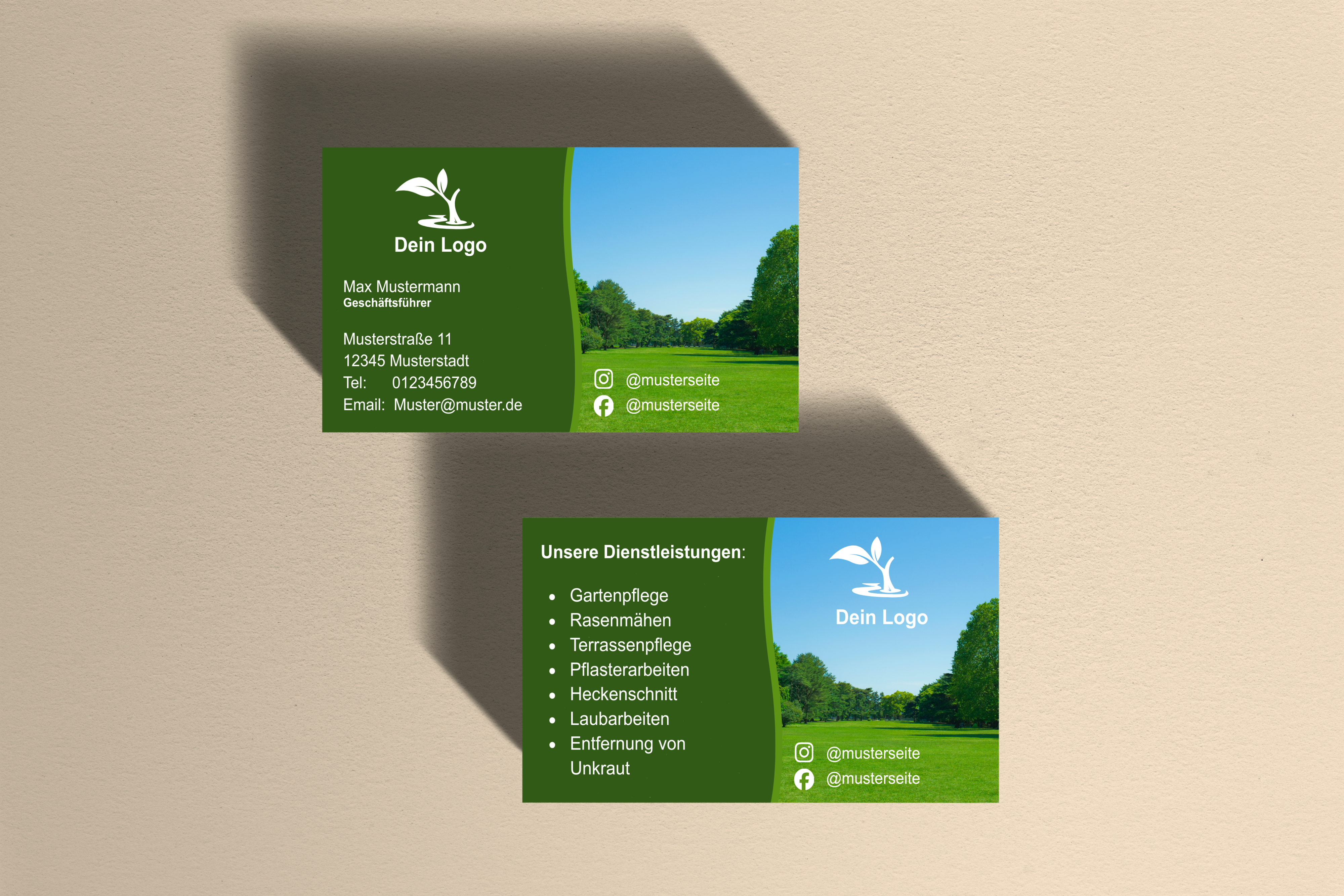 #1 VORLAGE Digitale Visitenkarte – Gartenarbeit (NUR DIGITALE DATEI - KEIN DRUCK)