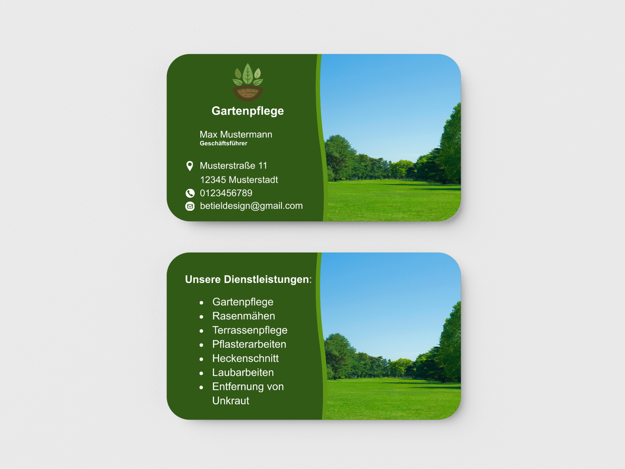 #1 VORLAGE Digitale Visitenkarte – Gartenarbeit (NUR DIGITALE DATEI - KEIN DRUCK)